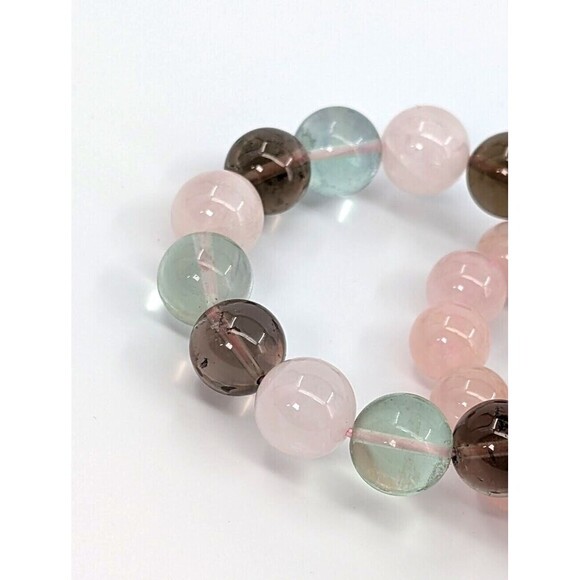 Set of 2 Bracelet Rose Quartz Amethyst Stone Bead Ethereal Mystical Celestial - Picture 3 of 9